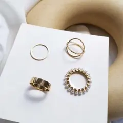 m50【お得商品】☆アンティークリング☆指輪☆ゴールド☆4個セット 135
