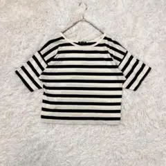 【セオリー】ボーダー半袖Tシャツ ワイドシルエット（S）綿100％ TC293
