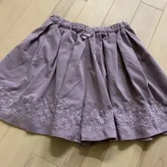 any FAM 薄紫色刺繍フレアスカート 130