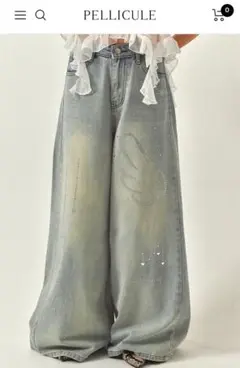 新品未使用タグ付きpellicule ペリキュールstone-ag denim