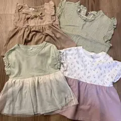 キッズ チュニック 4点セット　90から100 女の子　夏物　トップス　ママラク