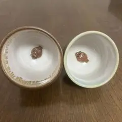 大分県日出町　藤原窯　夫婦湯呑み　城下カレイ　カレイ湯呑み