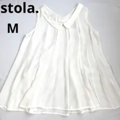 stola. ブラウス シアーノースリーブチュニック シャツ ホワイト ストラ