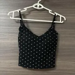 GRL カップ付きドット柄キャミソール ブラック