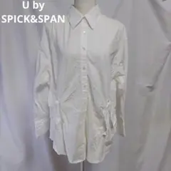 UbySPICK&SPAN ノットオーバーシャツ ホワイト 長袖 ウエストリボン