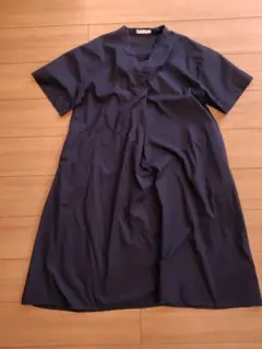 chocolat rafine ネイビー 半袖シャツワンピース
