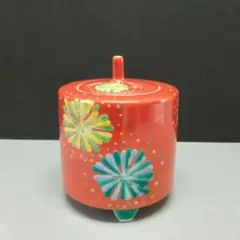 九谷焼　3号香炉「花火」田中柚伎作・木箱入り【未使用】