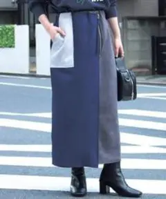 ラビアンジェ　ネイビー グレー タイトスカート　Mサイズ