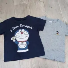 ドラえもん＆ミッキーTシャツ 100cm