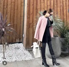 bluelea ブルレア Peplum wool coat pink