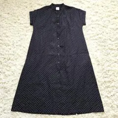栗原はるみ　ワンピース　ネイビー　ドット