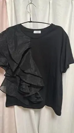 最終値下げ♥美品 黒チュールフリルカットソー