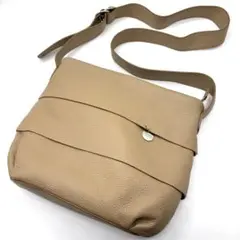 【外観美品】NINA RICCI 本革ショルダーバッグ ベージュ