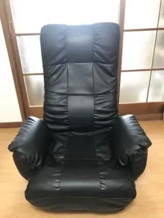 [送料込み]ニトリ 肘付き回転コイル座椅子ジャック 黒 合成皮革