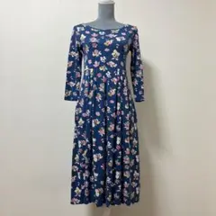 ウィークエンドマックスマーラ　花柄　ロングワンピース 夏　花　ブルー　上品