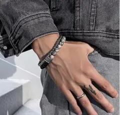 ♥️残りわずか♥️シルバー　ブラック　ヒップホップ　ブレスレット　ストリート