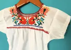 刺繍デザインのベビーシャツ　メキシカン
