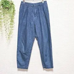 ☆ UNIQLO (XXS) コットン テーパード アンクル パンツ インディゴ