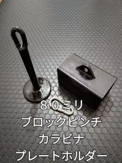 ８０ミリブロックピンチとプレートホルダー　カラビナ付