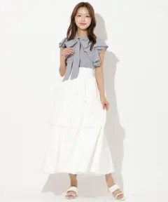 アンド クチュール AND COUTURE ビジューバルーンティアードスカート