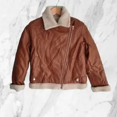 Riche glamour レディース ライダースジャケット 裏地総ボア M