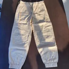 ZARA 11-12サイズ　綿・麻混ベージュ　裾絞りパンツ