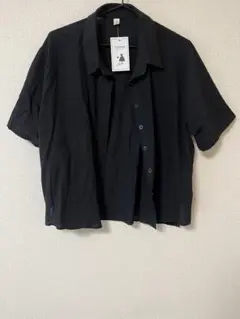 レディース 黒半袖シャツ XL