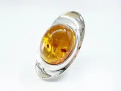 レア ジョージジェンセン シルバー アンバー リング 925 琥珀 #242