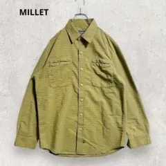 MILLET ミレー 長袖 シャツ L オリーブ系 無地 シンプル 2813