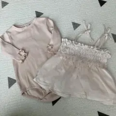 Cottoli ピンクロンパースとキャミソールセット