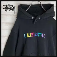 【即完売】ステューシー☆ビッグ刺繍ロゴ入りパーカー 希少 Sサイズ 人気カラー
