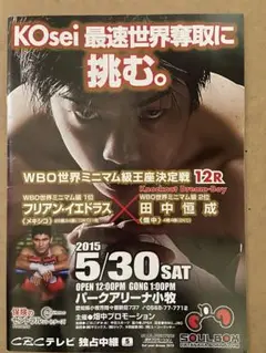 ボクシングパンフレット世界最速奪取で挑む❗️田中恒成