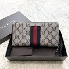 【美品】GUCCI 長財布 ラウンド シェリーライン GG 408831