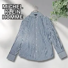 ミッシェルクランオム ストライプ長袖シャツ メンズ46 (M) カジュアル