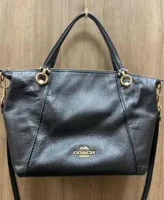 COACH 2WAY ショルダーバッグ ハンドバッグ レザー 黒