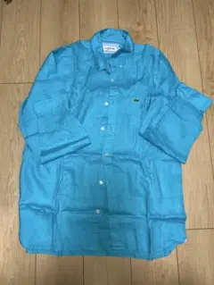 LACOSTE リネンシャツ 青 M/L