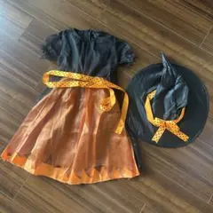 ハロウィン コスチューム 黒とオレンジ　魔女