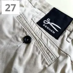 超美品デンハムベージュチノパン【サイズ 32ワークカーゴスラックススーツパンツL