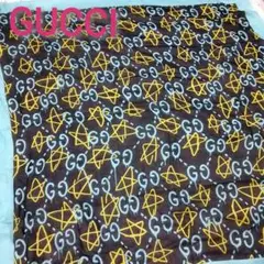 GUCCI グッチ ゴースト スカーフ 総柄 ブルー スター 青