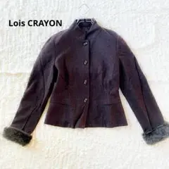 Lois CRAYON ロイスクレヨン✾袖ファー ウールジャケット アウター M