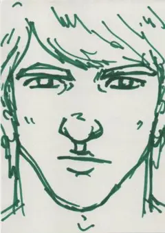 男ラフ画　A6サイズ　カラーマーカー　No.2