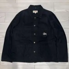 stussy work jacket カバーオール 美品 黒 Lサイズ