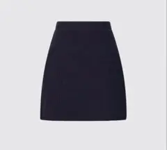 UNIQLO C プレミアムラムスカート　ネイビー黒