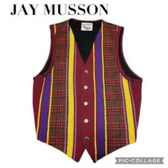 希少　JAY MUSSON マルチカラー ベスト メンズ　古着