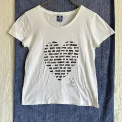 スピックアンドスパン ディズニーコラボ　Tシャツ　ハート ビジューシルエット　S