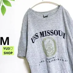 希少！スポーツギア 半袖Tシャツ メンズ M ロゴプリント グレー