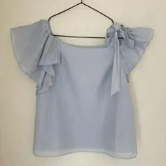 WILLSELECTION シフォン ブラウス　水色