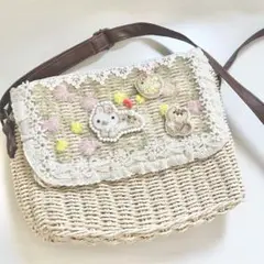 鳩みう子　ショルダーバッグ　ブローチ