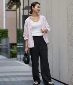 【試着のみ 美品】今期 トリアセエアリークロスストレートパンツ サイズ40