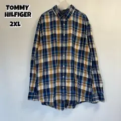 TOMMYHILFIGER 長シャツ　2XL チェック柄